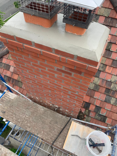 spot pointing on chimney brick, pointing, brick spot pointing